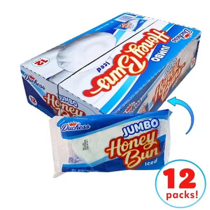 Duchess Jumbo White Iced Honey Buns 4.75 Oz., 12 Pk.