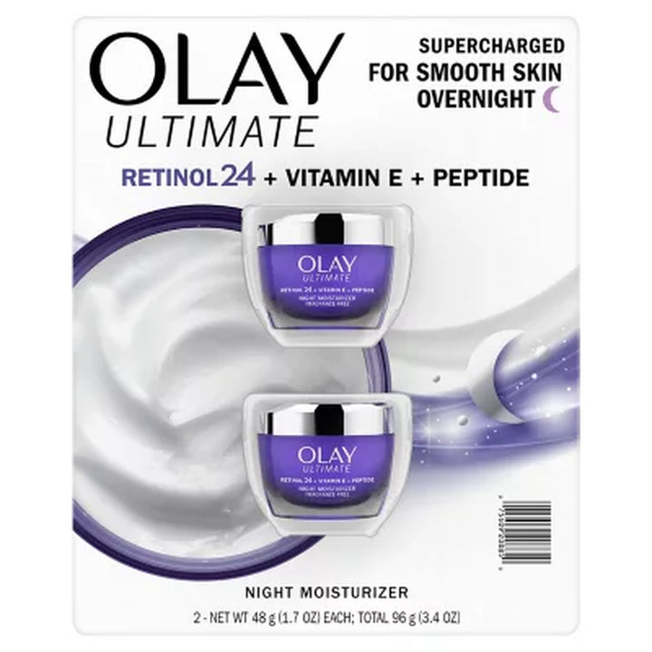 Olay Ultimate Retinol 24 + Vitamin E + Peptide Night Moisturizer, 1.7 Oz., 2 Pk.