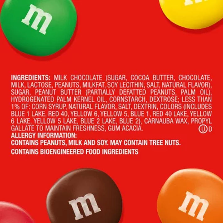 M&M'S Peanut Butter Milk Chocolate Candy, 55 Oz.