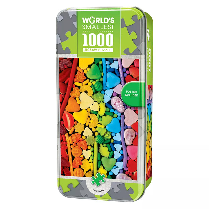 Masterpieces 1000 Piece Puzzle with Tin - Rainbow Candy - 11.3"X16.8".