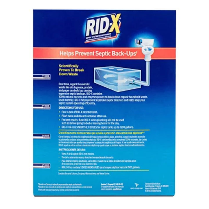 RID-X Septic Tank Treatment Powder, 5 Month Supply 49 Oz.