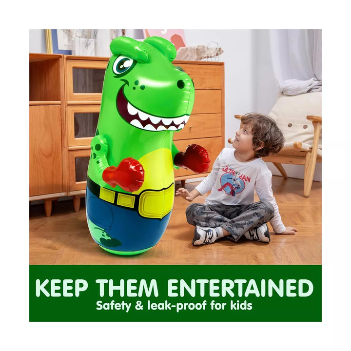 Syncfun Inflatable T-Rex Dinosaur Bopper 47 Inches, Bop Bag Inflatable Punching Toy, Kids Punching Bag with Bounce-Back Action