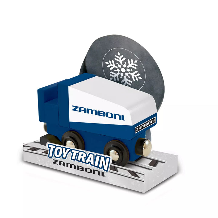 Masterpieces Officially Licensed Zamboni Wooden Toy Train Engine for Kids.