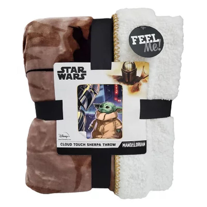 Star Wars: the Mandalorian Cloud Sherpa Throw Blanket, 50" X 60" (Various Designs)