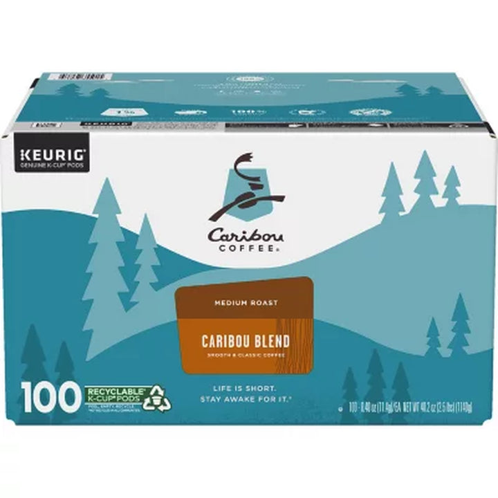 Caribou Coffee Medium Roast K-Cup Pods, Caribou Blend 100 Ct.