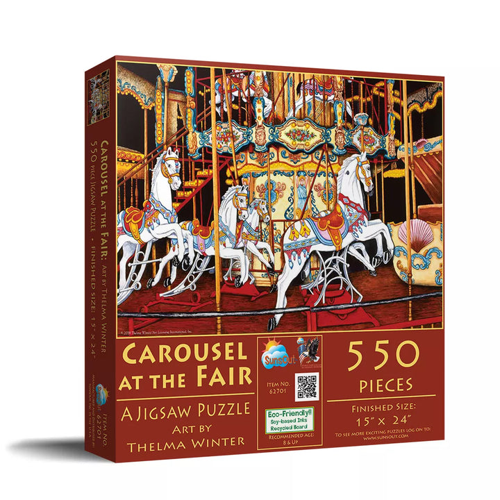 Sunsout Carousel at the Fair 550 Pc Jigsaw Puzzle 62701