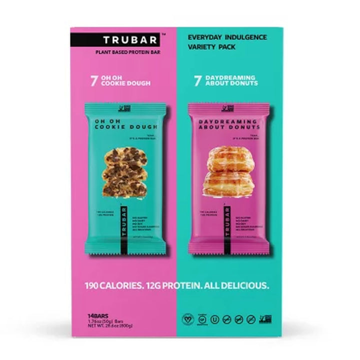 TRUBAR Plant Based Protein Bar, Variety Pack, 14 Ct.