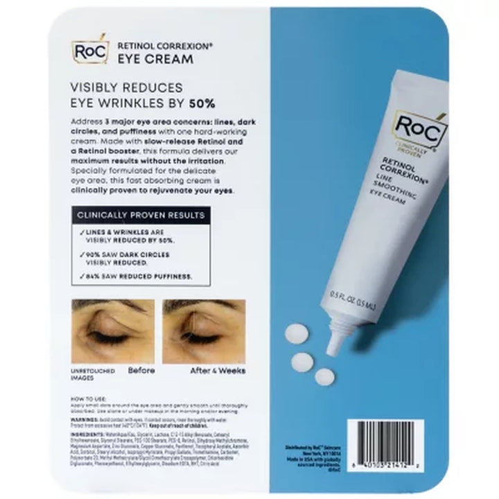 Roc Retinol Correxion Line Smoothing Eye Cream, 0.5 Oz., 2 Pk.