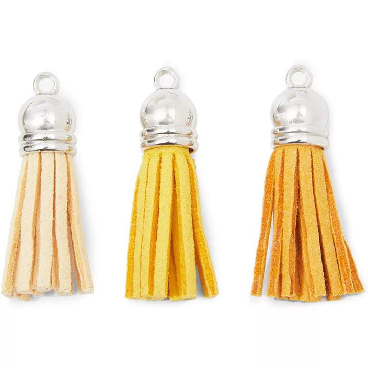 Bright Creations 150 Pieces Leather Tassel Keychains with Swivel Hooks & Key Rings in 25 Colors for Handbags, Crafts & Jewelry, 1.5 In