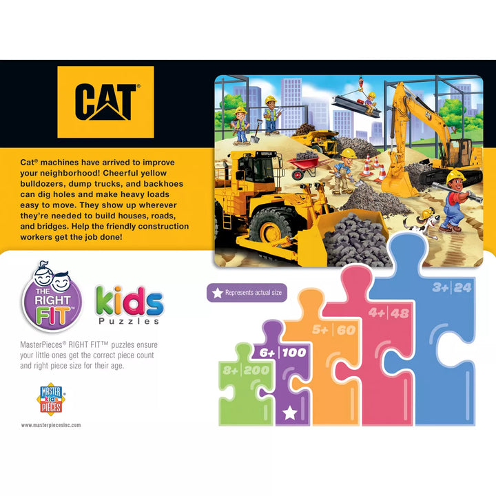 Masterpieces 100 Piece Kids Jigsaw Puzzle - CAT Building Time - 14"X19".