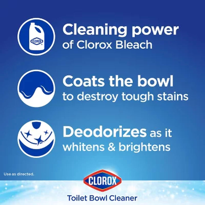 Clorox Toilet Bowl Cleaner with Bleach, Rain Clean 24 Oz., 6 Pk.