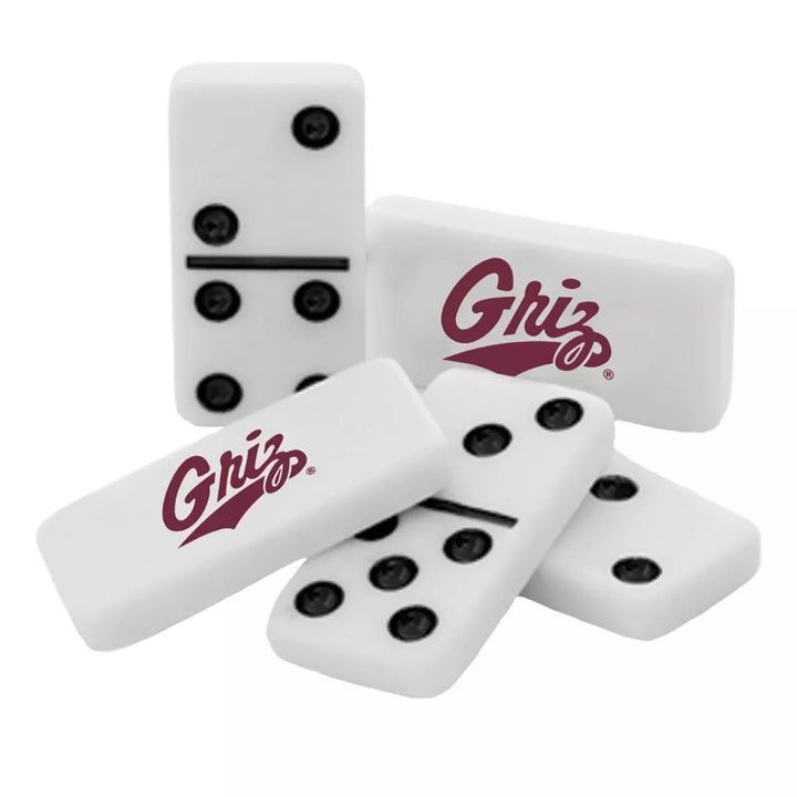 Masterpieces Officially Licensed NCAA Montana Grizzlies 28 Piece Dominoes Game for Adults.