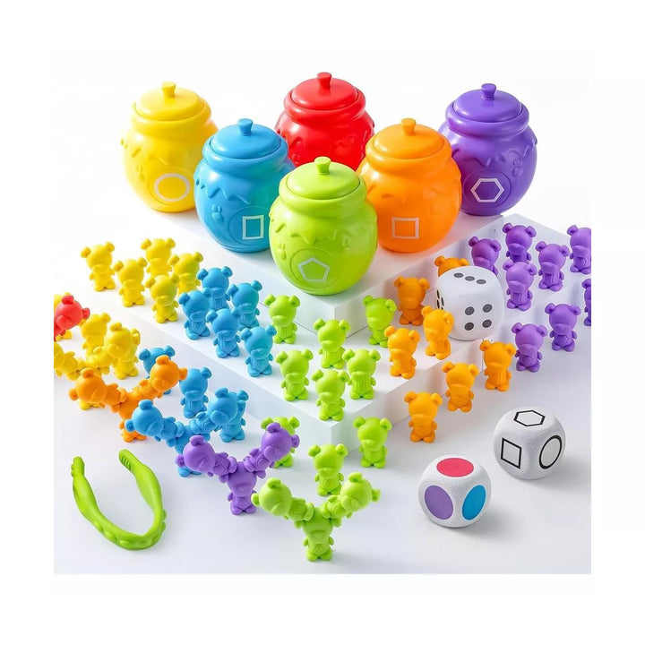 Syncfun Rainbow Counting Bears with Matching Sorting Cups - 83 Pcs Set Learning Toys for Kids Age 3+ Recognition Educational Gift