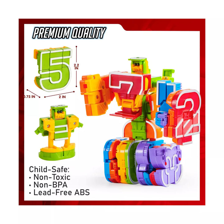 Syncfun 10Pcs Number Bots Toys, Number Block, Action Figure Learning Toys, Number Robots Toys, Educational Toy for Kids Boys Girls