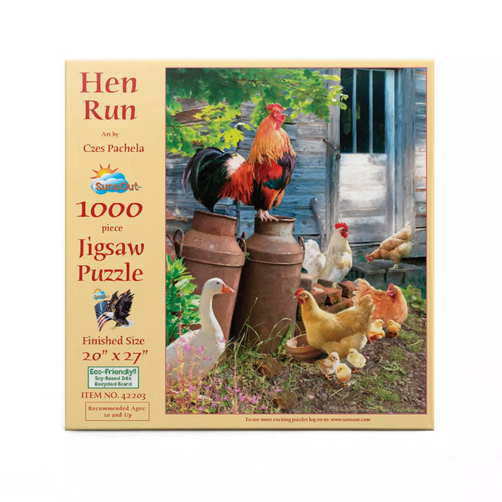 Sunsout Hen Run 1000 Pc Jigsaw Puzzle 42203