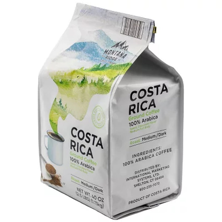 Montana Ridge Medium Dark Roast Ground Coffee, Costa Rica Blend 40 Oz.