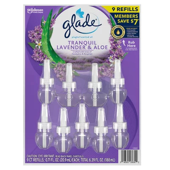 Glade Plugins Scented Essential Oil Refills, Choose Scent 6.39 Fl. Oz., 9 Ct.