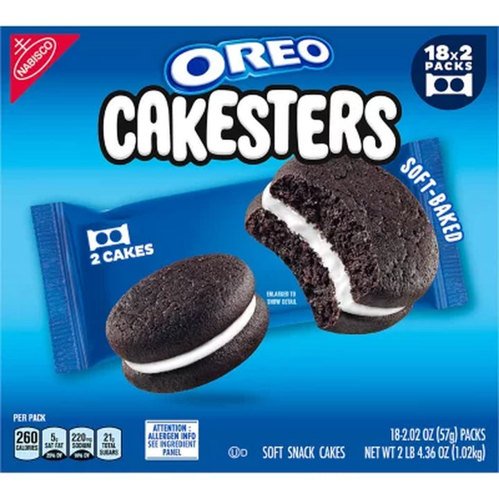 OREO Cakesters Soft Snack Cakes Snack Packs (2.02 Oz., 18 Pk.)