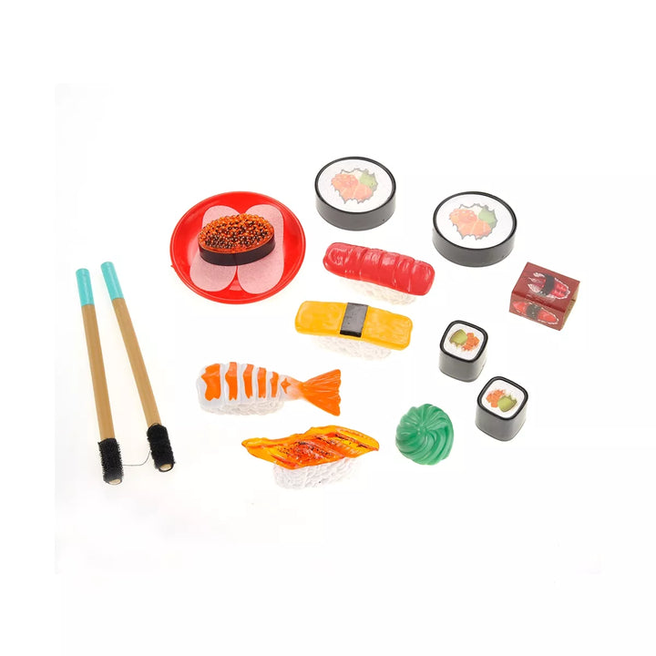 Ready! Set! Play! Link 21 Piece Japanese Sushi Dinner Bento Box, Pretend Play Cutting Food Set for Kids