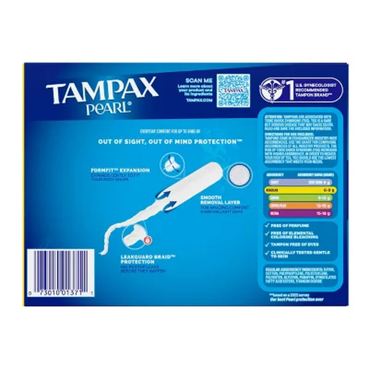 Tampax Pearl Regular Tampons, Unscented, 96 Ct.