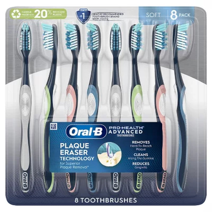 Oral-B Prohealth Advanced Manual Toothbrush, Soft, 8 Ct.