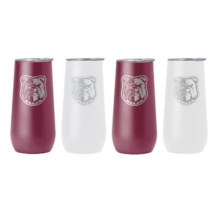 Logo Brands HBCU 10Oz Stainless Steel Insulated Tumblers with Lids, 4 Pack , Assorted Teams