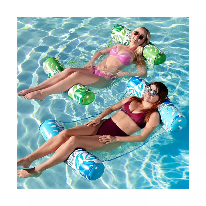 SYNCFUN 2 Packs Hammock Pool Floats Adults, 4-In-1 Multi-Purpose Inflatable Pool Floats PVC Water Hammock Lounge Floaties