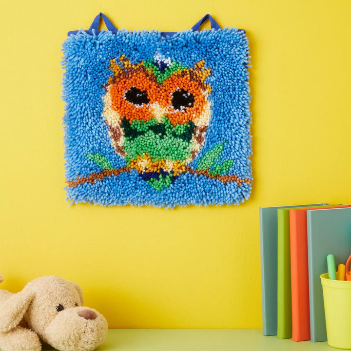 Mini Owl Latch Hook Rug Kit for Kids Crafts, Adults, and Beginners, DIY (12 X 11 In)