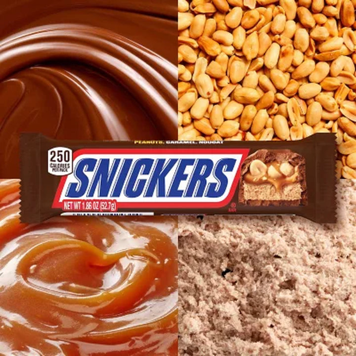 Snickers Milk Chocolate Candy Bars Full Size Bulk Pack 1.86 Oz., 48 Ct.