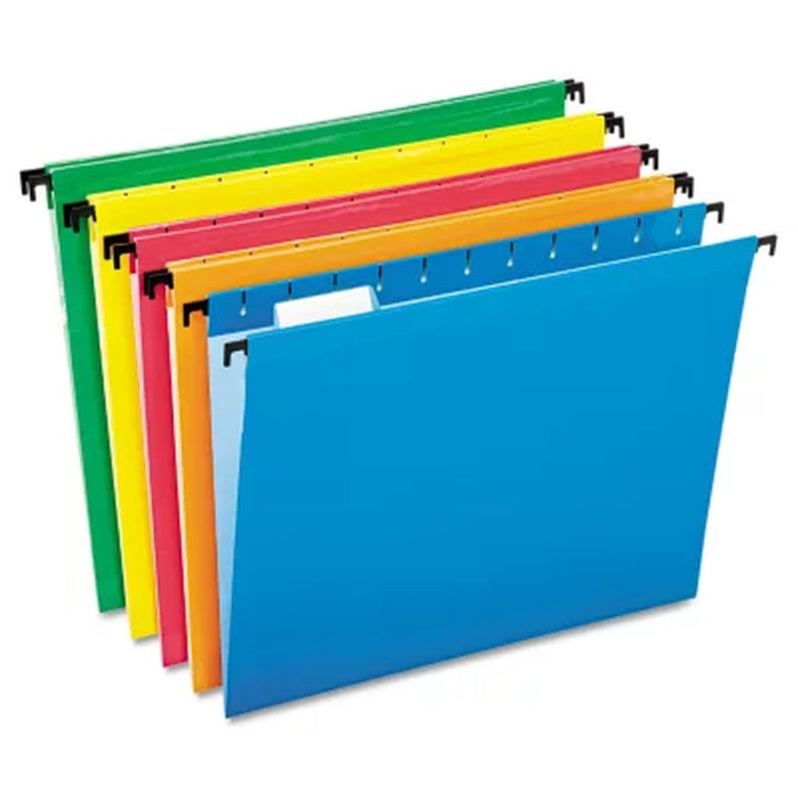 Pendaflex 1/5 Tab Surehook Hanging File Folders, Assorted Colors (Letter, 20 Ct.)