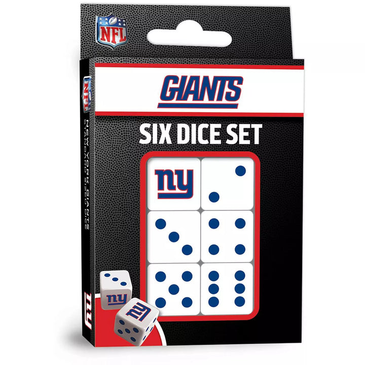 Masterpieces Officially Licensed NFL New York Giants - 6 Piece D6 Gaming Dice Set Ages 6 and Up