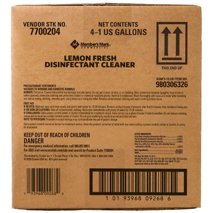 Member'S Mark Commercial Lemon Fresh Disinfectant Cleaner, 1 Gal. (Choose Pack Size)