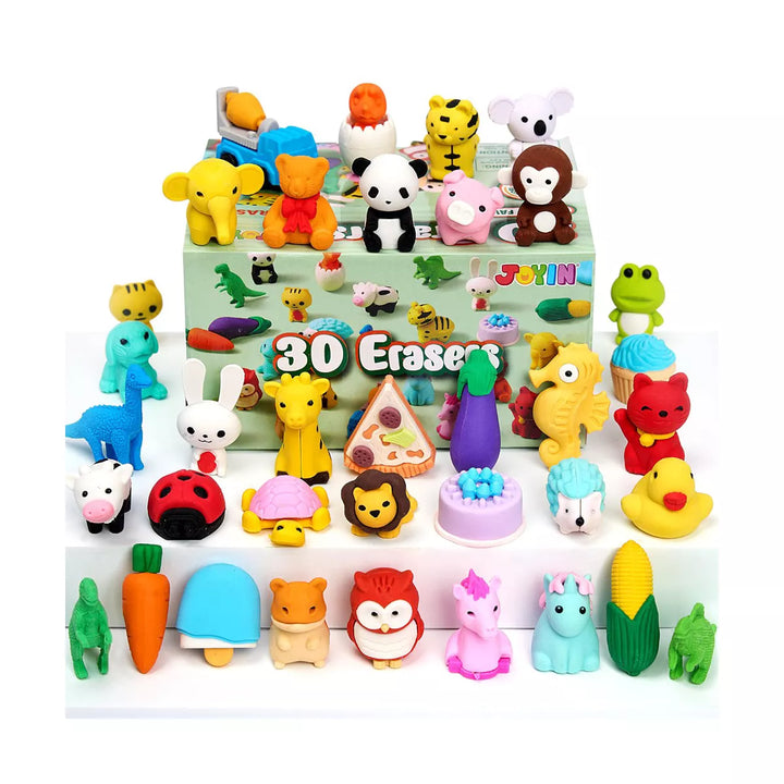 144/72/36 Pcs Animal 3D Erasers, Mini Pencil Erasers for Kids, Puzzle Take Apart Eraser, Classroom Rewards, Party Favors, Desk Pets, Egg Fillers