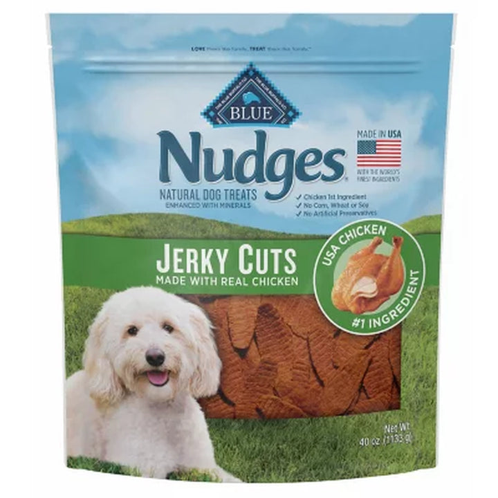 Blue Buffalo Nudges Natural Jerky Cut Dog Treats, Chicken Flavored, 40 Oz.