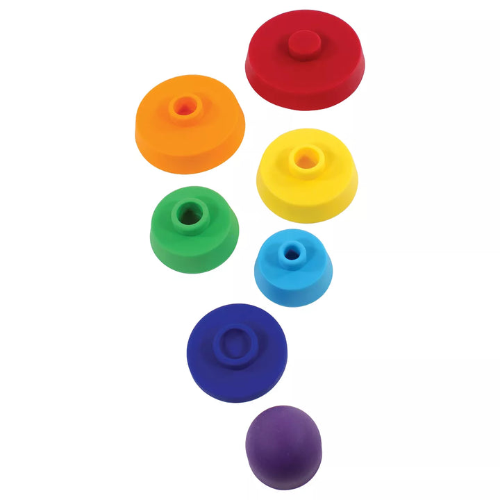 Hudson Baby Silicone Stacking Toy, Rainbow, One Size