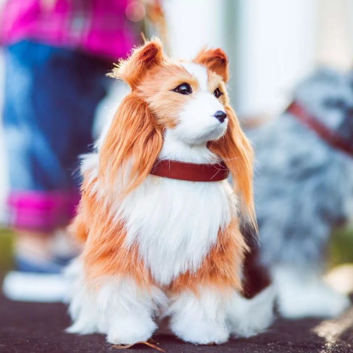 The Queen'S Treasures 18 in Doll Collie Puppy Dog with Leash and Collar