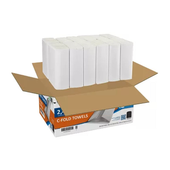 Marathon C-Fold 1-Ply Paper Towels, 10" X 13", White 200 Towels/Pk., 12 Pks.