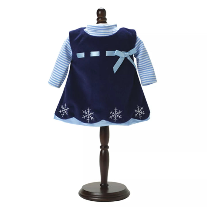 Sophia’S Velour Snowflake Dress & Stripe Shirt for 15" Dolls, Navy