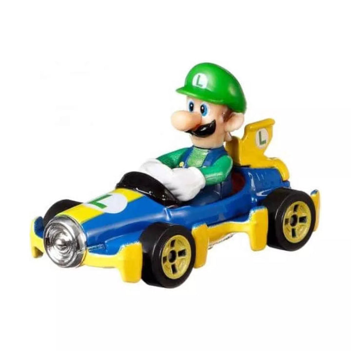 Hot Wheels Mario Kart 1:64 Luigi Mach 8, Collectible Vehicle