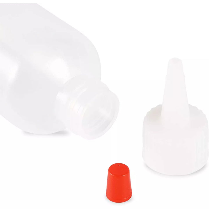 Juvale 24 Pack Boston round Squeeze Bottle with Red Cap 2 Oz for BBQ Condiments Sauce Oil