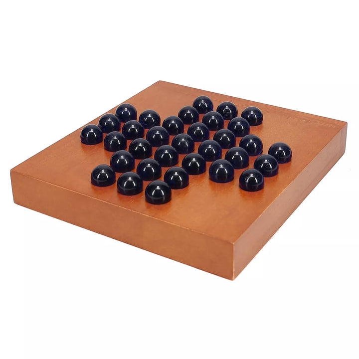 WE Games Marble Solitaire Wooden Travel Game - 5 Inches