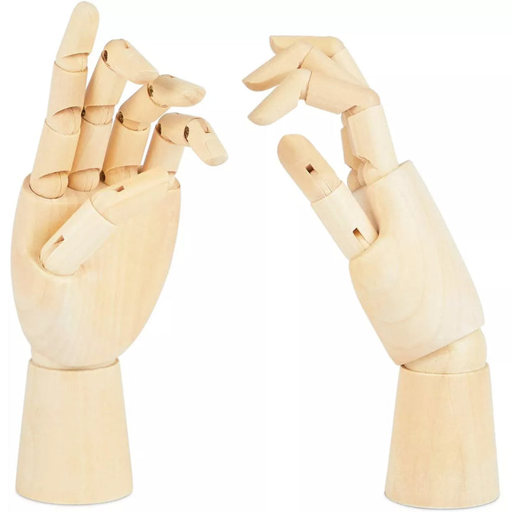 Bright Creations 2 Pack Posable Hand Model for Art, Left and Right Mannequin, 7 In