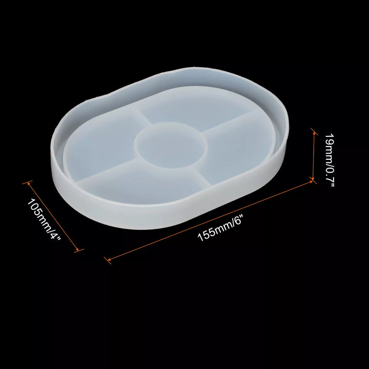 Unique Bargains DIY Silicone Oval Planter Tray Mould 2 Pcs