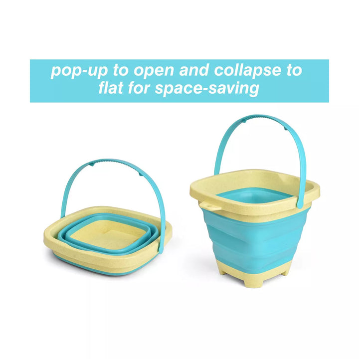 Fun Little Toys 11 PCS Beach Toys with Collapsible Bucket