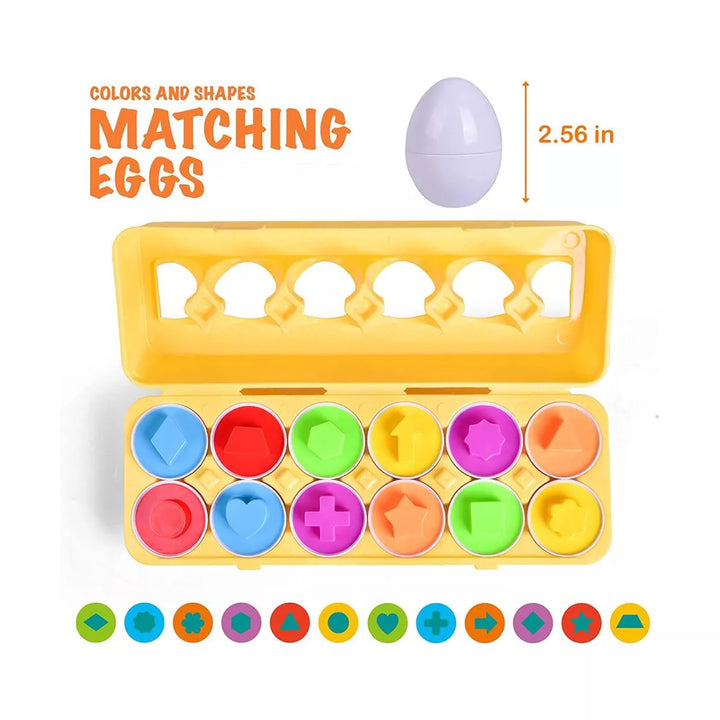 Fun Little Toys 12 PCS Sort & Match Egg Game