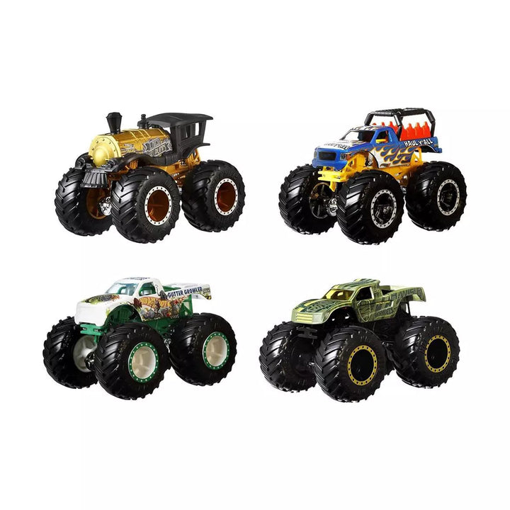 Hot Wheels Monster Trucks 1: 64 Scale 4-Truck Pack, GBP23 Styles May Vary