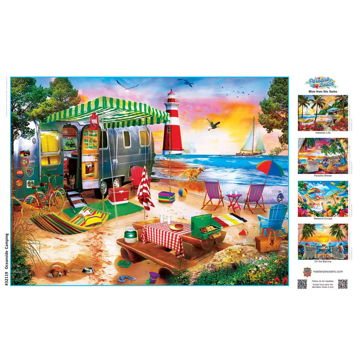 Masterpieces 550 Piece Jigsaw Puzzle - Oceanside Camping - 18"X24".