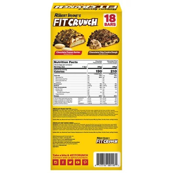 Chef Robert Irvine'S FITCRUNCH High Protein Baked Bars, Variety Pack 18 Ct.