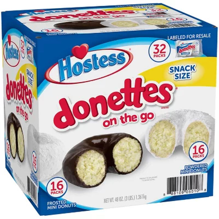 Hostess Donettes Variety Pack, 1.5 Oz., 32 Pk.