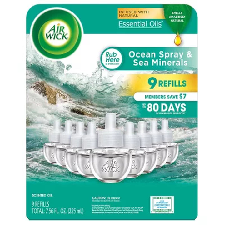 Air Wick Scented Oil Air Freshener, Ocean Spray, 9 Refills